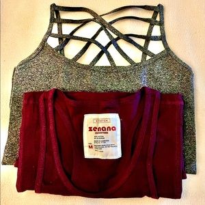 NEW NEVER WORN Two tanks/camis gray and wine.  Sizes are Medium $17